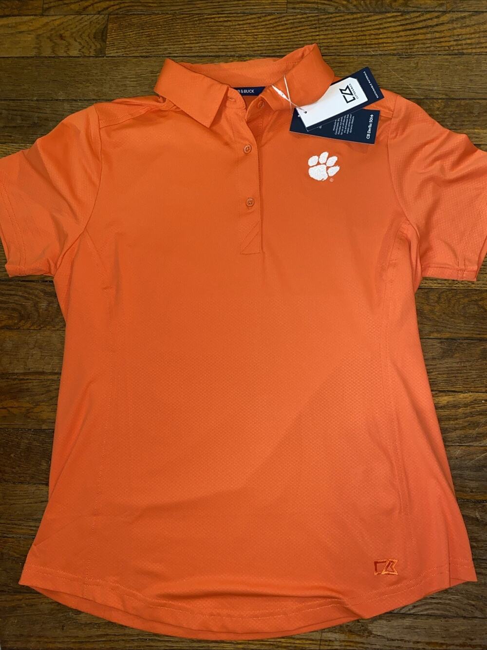 Cutter & Buck Clemson Tigers Womens Small Polo Orange NWT